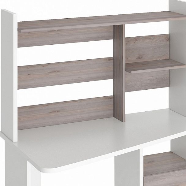 Стол компьютерный Домино Лайт СКЛ-Трап120+НКЛ-120 Белый/Нельсон левый - Вид 3