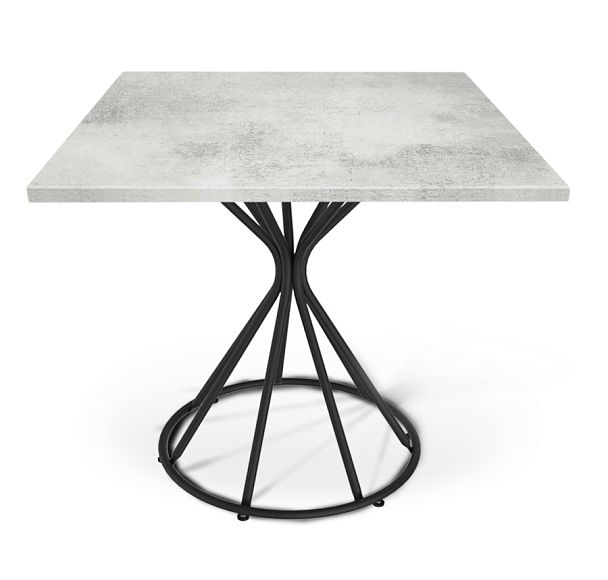 Стол Sheffilton SHT-TU4-1/80/80 МДФ черный/бетон светлый - Вид 1