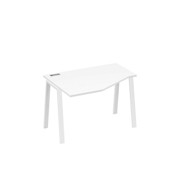 Стол эргономичный левый "Техно" на металлокаркасе TRE A4 А4 Б3 051 БП белый премиум / металлокаркас белый - Вид 1