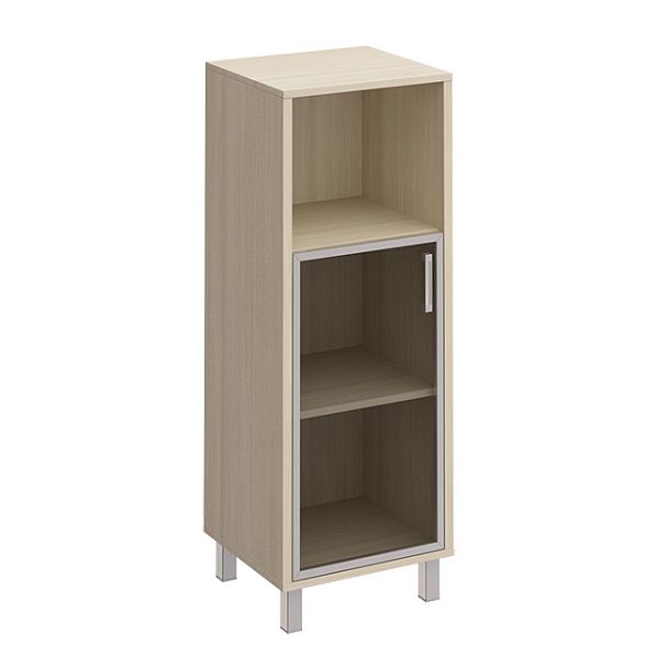 Шкаф для документов левый, дверь в алюминиевой раме + ниша "Борн" В 421-815 дуб шамони - Вид 1