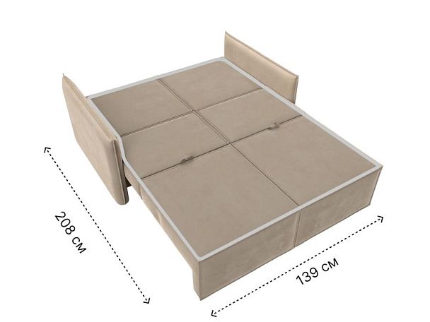 Диван прямой Либерти мини Велюр бежевый - Вид 12