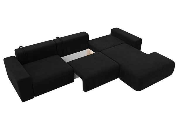 Диван угловой Лига-036 Классик Лонг правый угол Микровельвет черный - Вид 8