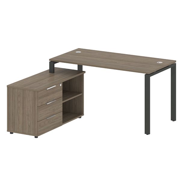 Metal System Р. ст. с тумбой на П-образном м/к БП.РС-СТС-2.3 (L) Вяз/Антрацит металл 1500*1520*750 - Вид 1