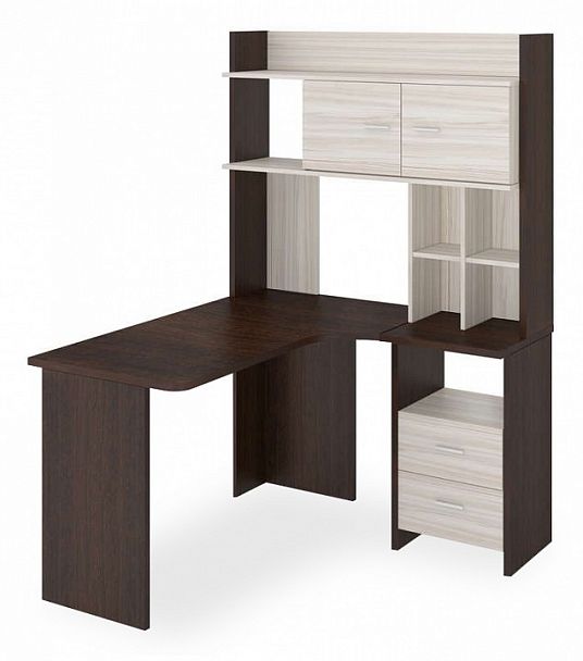 Стол компьютерный Домино Lite СКЛ-Угл130+НКЛХ-120 ВК ПРАВ Венге/Карамель правый - Вид 1