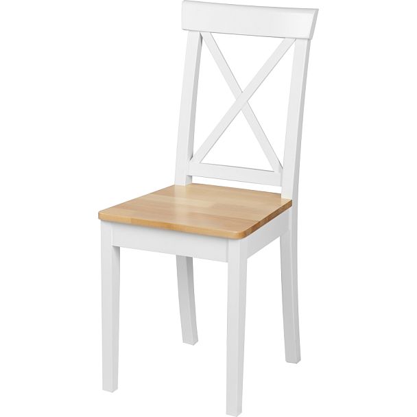 Комплект деревянных стульев с жестким сиденьем Бергольф Белый/Натуральный, 3 шт. - Вид 1