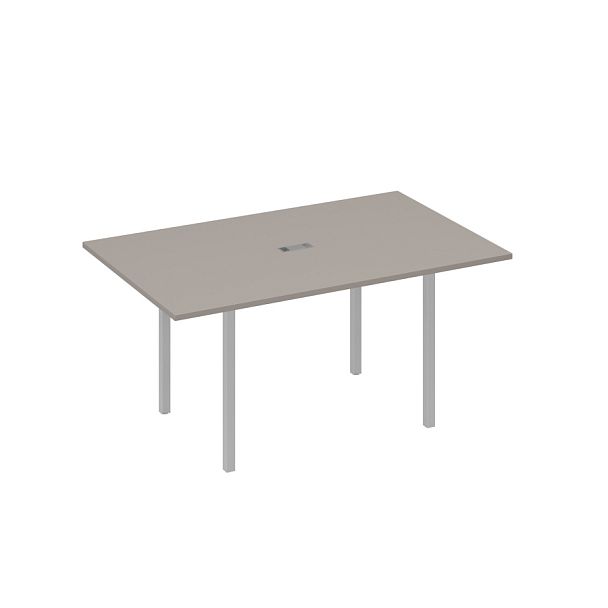 Стол для переговоров 160 прямой на каркасе DUE A4 А4 Б2 121 БП мокко премиум / металлокаркас серый - Вид 1