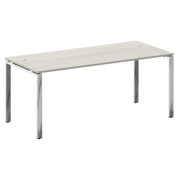 Metal System Direct Стол рабочий руководителя на П-обр. м/к БП.СРР-5.8 Дуб наварра/Нерж. сталь 1800*800*750 - Вид 1
