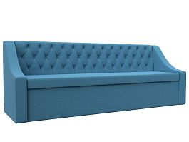 Диван кухонный прямой Мерлин Рогожка голубой - Фото предпросмотра