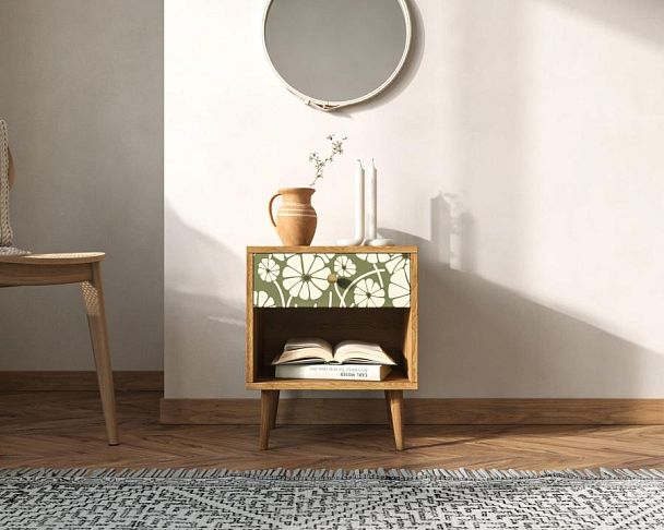 Тумбочка Berber с открытой полкой 53 принт арт BB33/Print_53, разноцветная - Вид 4