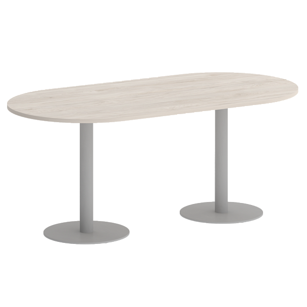 Home Office Стол овальный VR.SP-5-180.1 Денвер светлый/Серый металл 1800*900*753 - Вид 1