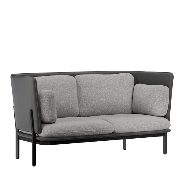 Stato Диван двухместный с низкой спинкой STA-02L Сан 08/Сан 13/Металл Черный 1730*850*855 - Вид 1