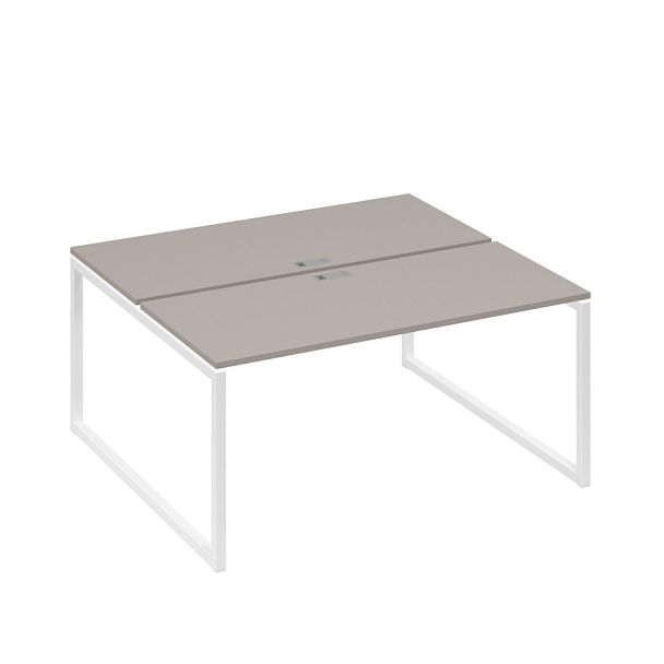 Рабочая станция (2х160) с опорами QUATTRO A4 А4 Б4 175 БП мокко премиум / металлокаркас белый - Вид 1