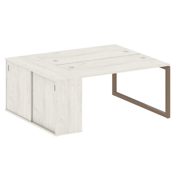 Metal System Quattro Р. ст. с шкафом-купе на О-образном м/к 50БО.РС-СШК-1.3 Т Дуб наварра/Мокко металл 1810*1475*750 - Вид 1