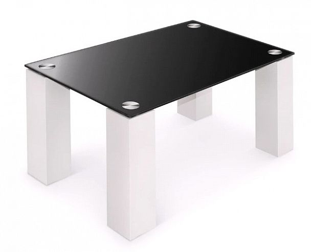 Стол журнальный Колизей-8  1000x600х430 белый/черное стекло "Журнальные столы" ТК-002561000727 белый - Вид 1