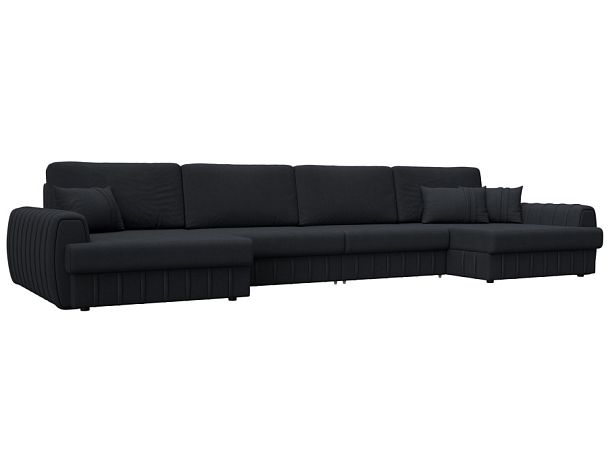 Диван П-образный Лига-057 НПБ Лонг Замша темно-серый - Вид 1