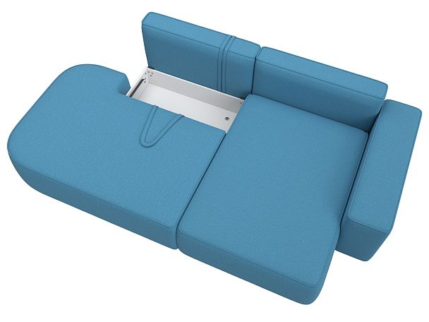 Диван угловой Лига-065 угол правый Рогожка голубой - Вид 7