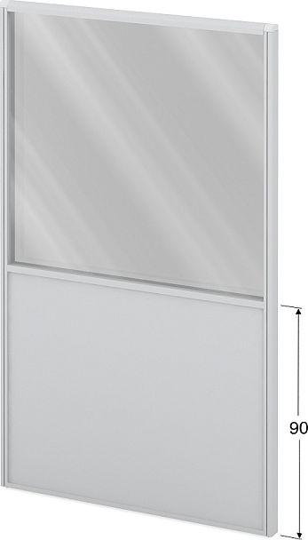 Модуль комбинированный "Мобильные офисные перегородки «Логика»"  ПК-ЛГ-МДК200х120/90С/Д-В1-301 серый - Вид 1