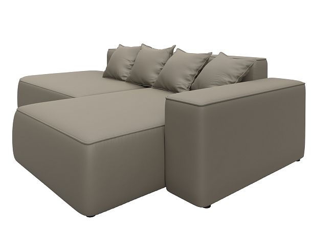 Диван угловой Лига-065 угол правый Экокожа бежевый - Вид 3