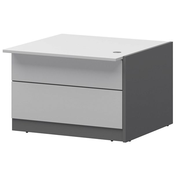 Модуль завершающий низкий левый СМР-11.10 Графит/Белый 1025x1000x750 Ресепшен Смарт - Вид 1