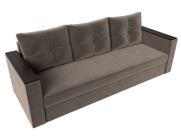 Диван прямой Атланта Лайт без стола (полностью велюр коричневый) - Вид 5