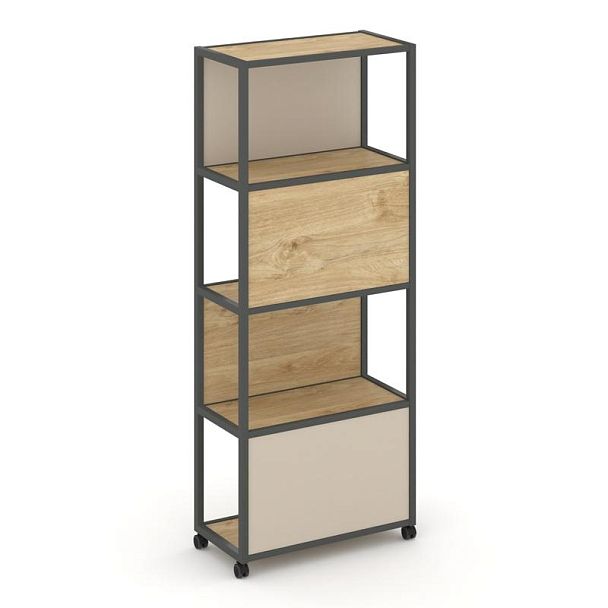 Shelf Mobile Стеллаж 5 уровней 1 секция VR.LT-STK-504.06 Тиквуд Светлый/Металл Антрацит/W-04 600*400*2000 - Вид 1
