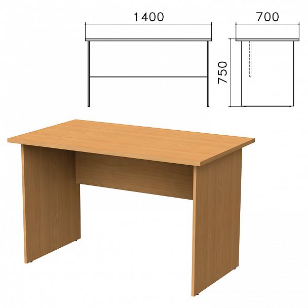 Стол письменный "Монолит", 1400х700х750 мм, цвет бук бавария, СМ2.1 - Вид 2