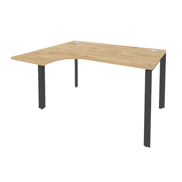 Onix Стол эргономичный левый на П-образном м/к O.MP-SA-3 (L) Тиквуд светлый/Антрацит металл 1380*1180*750 (800/460) - Вид 1