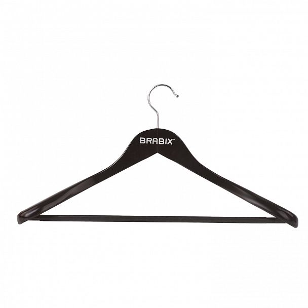 Вешалка-плечики, размер 48-50, деревянная, анатомическая, перекладина, цвет шоколад, BRABIX "Люкс", 601165 - Вид 6