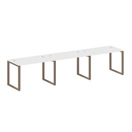 Metal System Р. ст. на 3 раб. места на О-образном м/к БО.СМ-3.2 Белый/Мокко металл 3600*720*750 - Фото предпросмотра