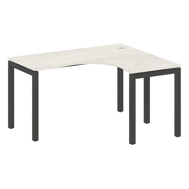 Metal System Quattro Стол криволинейный правый на П-образном м/к 50БП.СА-3 (R) Дуб наварра/Антрацит металл 1400*1200*750 - Вид 1