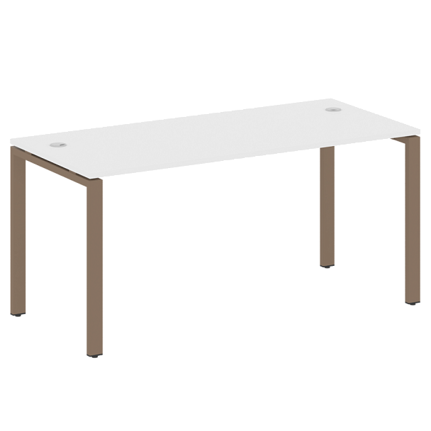 Metal System Стол письменный на П-образном м/к БП.СП-4 Белый/Мокко металл 1600*720*750 - Вид 1