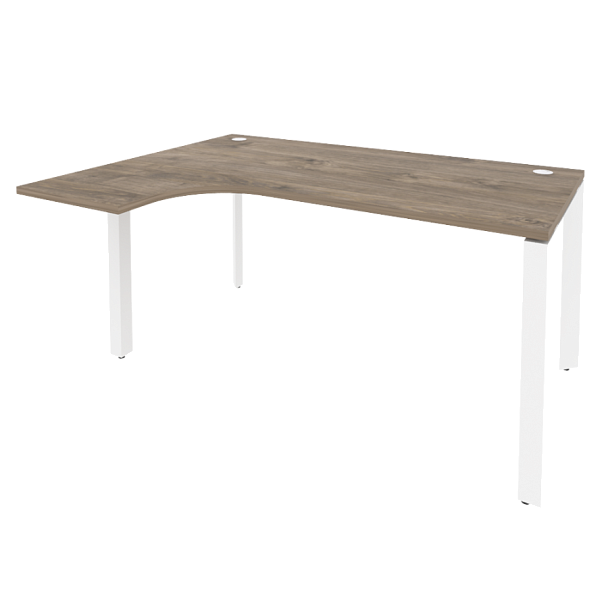 Onix Стол эргономичный левый на П-образном м/к O.MP-SA-4 (L) Тиквуд темный/Белый металл 1580*1180*750 (800/460) - Вид 1
