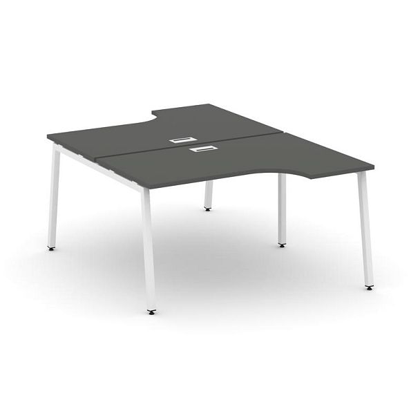 Стайл Проджект Рабочая станция эргоном. SN-4A.DRPA-021 Антрацит/Металл Белый 1380*1632/1992*750 - Вид 1