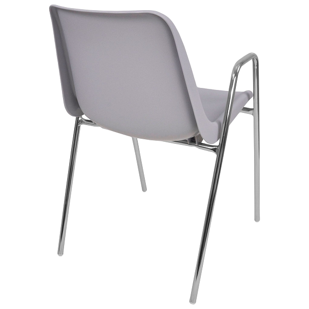 Стул Vicenza (4 высокие ножки c подлокотниками), каркас Хром, светло-серый, РП+ИК, стопируемый - Вид 2