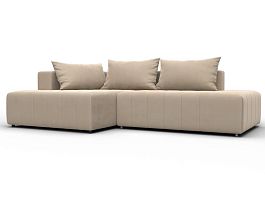 Диван угловой Лига-103 НПБ угол левый Велюр бежевый - Фото предпросмотра