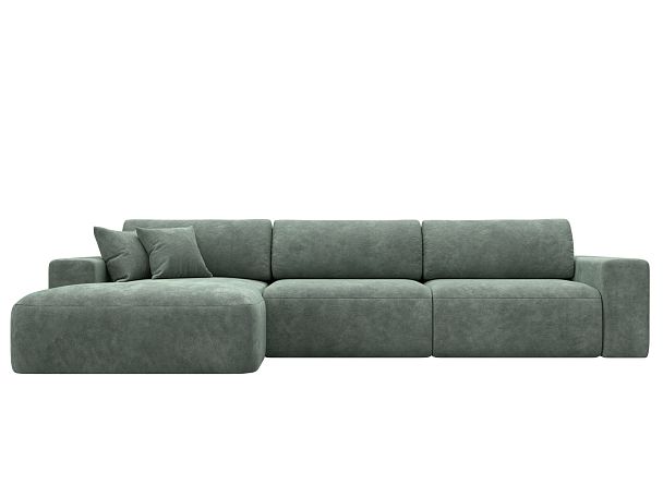 Диван угловой Лига-036 НПБ Классик Лонг левый угол Велюр зеленый - Вид 2