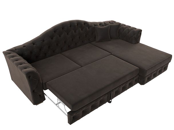 Диван угловой Артис правый угол Велюр коричневый - Вид 7