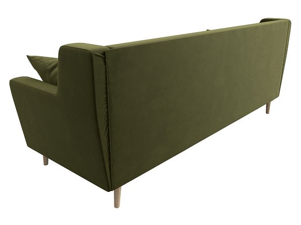 Прямой диван Брайтон 3 (полностью микровельвет зеленый) - Вид 6