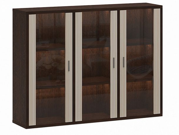 Тумба-витрина Домино СУ(ш3в1)+3ФС Венге/Карамель - Вид 1