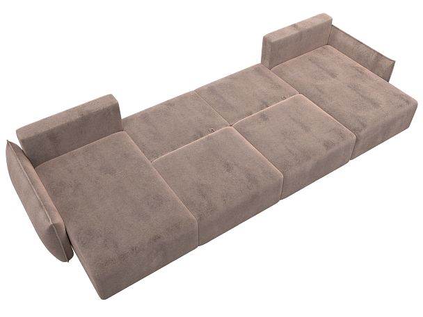 Диван П-образный Лига-051 НПБ Лонг Велюр бежевый - Вид 9