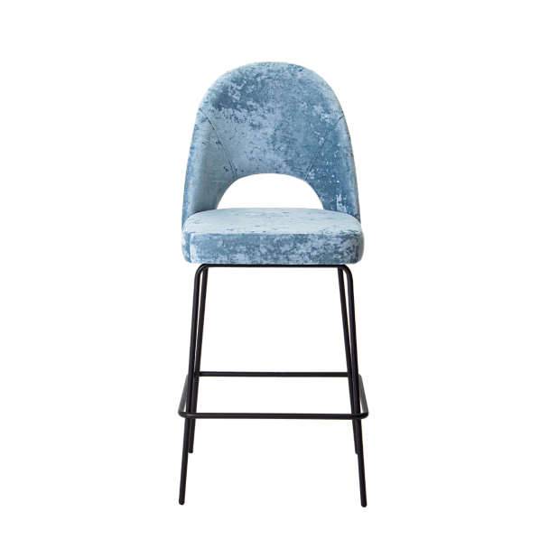 Стул барный Маллин, велюр Palermo sky 08, ножки металл - Вид 3