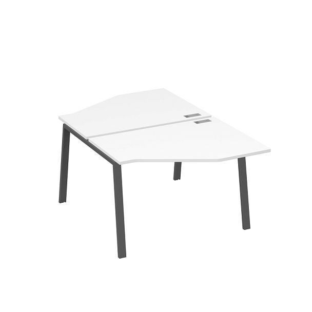 Рабочая станция TRE (2х120) со столами Техно A4 А4 Б3 186  БП белый премиум / металлокаркас антрацит - Вид 1