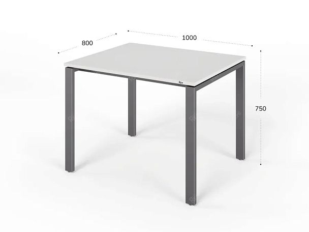 ЛАЙТ / LIGHT RLG015-10x8 Прямоугольный стол 100x80x75 Белый - Вид 2