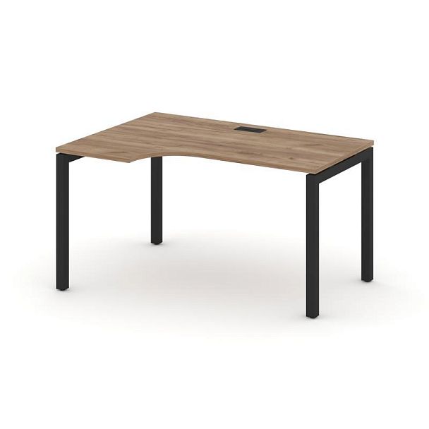 Стайл Проджект Стол рабочий эргоном. SN-5P.SPA-022(L) Дуб Табак/Металл Черный 1580*800/980*750 - Вид 1