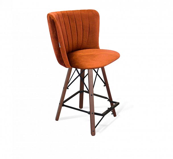 Стул полубарный Sheffilton SHT-ST36-1/S80-1 песчаная буря/темный орех/черный муар - Вид 2