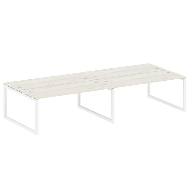 Metal System Quattro Р. ст. на 4 раб. места на О-образном м/к 50БО.СМ-4.5 Дуб наварра/Белый металл 3600*1475*750 - Вид 1