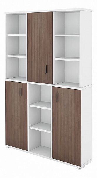 Шкаф книжный Домино ПУ-40-3 Белый/Шамони - Вид 1