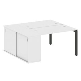 Metal System Quattro Р. ст. с шкафом-купе на П-образном м/к 50БП.РС-СШК-1.2 Т Белый/Антрацит металл 1610*1475*750 - Фото предпросмотра