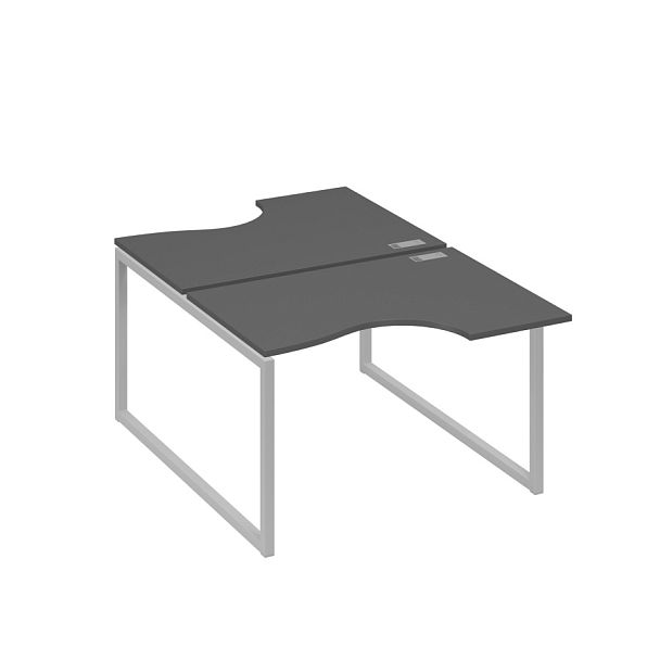 Рабочая станция столы Классика QUATTRO (2х120) A4 А4 Б4 183 БП антрацит премиум / металлокаркас серый - Вид 1