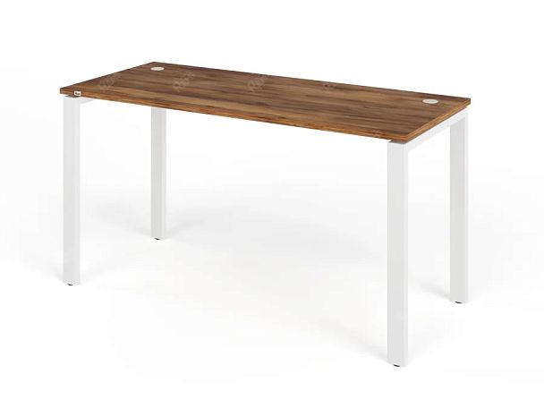 TANDEM RTD063-MK-140-SH Стол прямой на металлокаркасе ун-й 1400х600х750 Таксония шоколадная/Белый - Вид 1